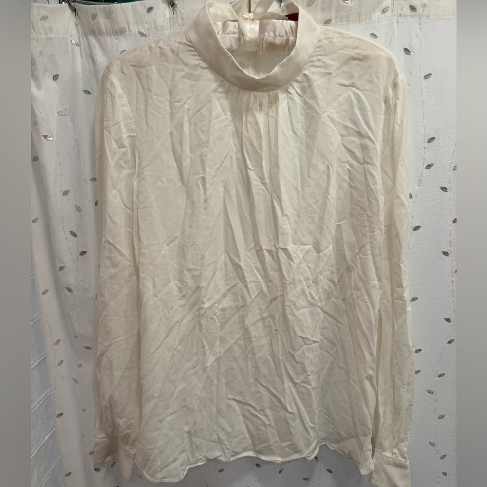HUGO Women’s White Mock Neck Blouse